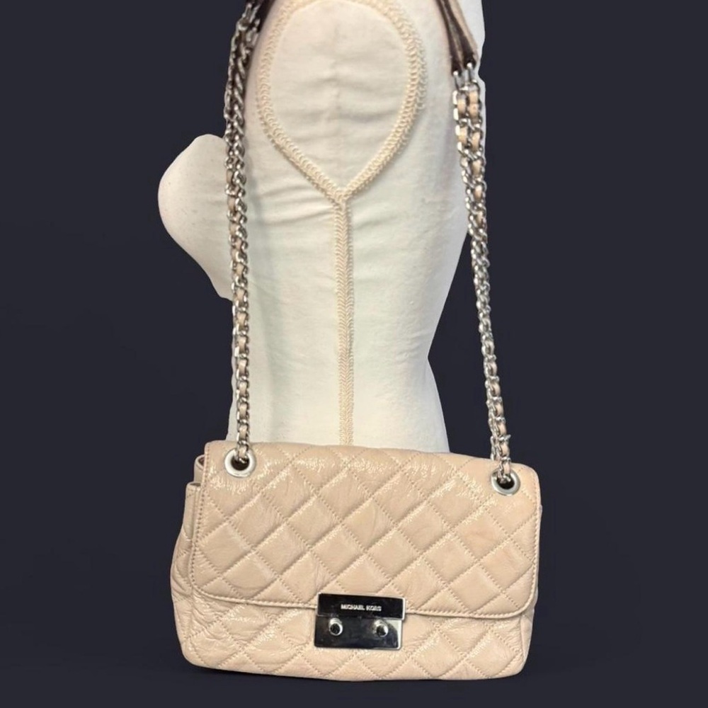 Michael Kors Cream Quilted Chain-Handle Shoulder Bag